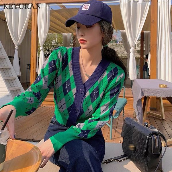 v neck argyle plaid vintage knitted crop cardigan casual autumn long sleeve sweater coat women knitwear checkered streetwear, White;black
v neck argyle plaid vintage knitted crop cardigan casual autumn long sleeve sweater coat women knitwear checkered streetwear, White;black