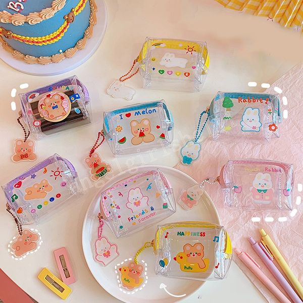 pvc transparent zipper mini pouch cartoon cute storage bag coin purse small fresh jelly wallet cosmetic bag for girls, White
pvc transparent zipper mini pouch cartoon cute storage bag coin purse small fresh jelly wallet cosmetic bag for girls, White