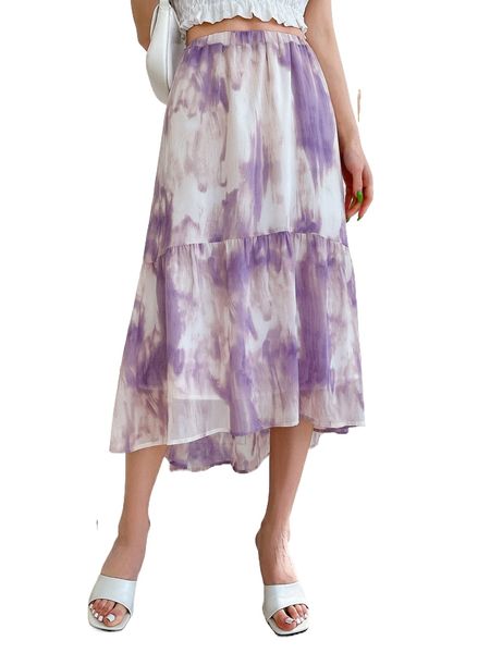 dazy tie dye ruffle hem skirt n3nq#, Black
dazy tie dye ruffle hem skirt n3nq#, Black