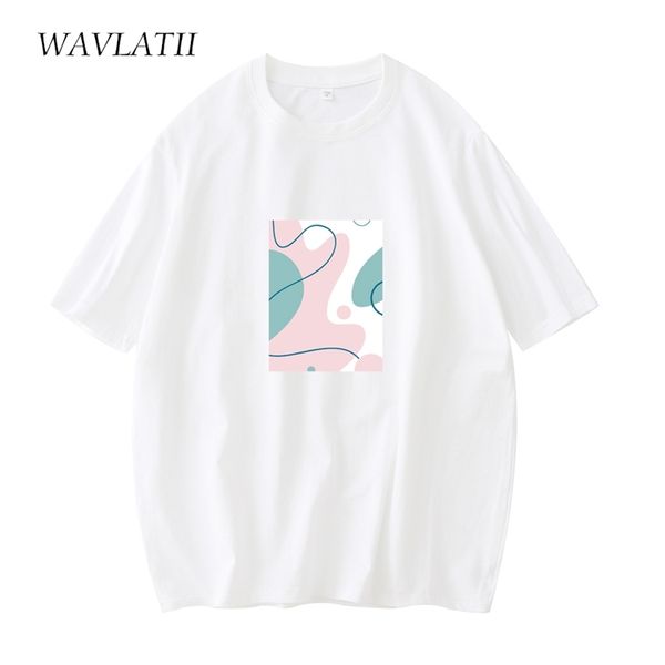 wavlatii cotton short sleeve t shirts for women lady fashion print green tees female white black for summer wt2117 220511
wavlatii cotton short sleeve t shirts for women lady fashion print green tees female white black for summer wt2117 220511