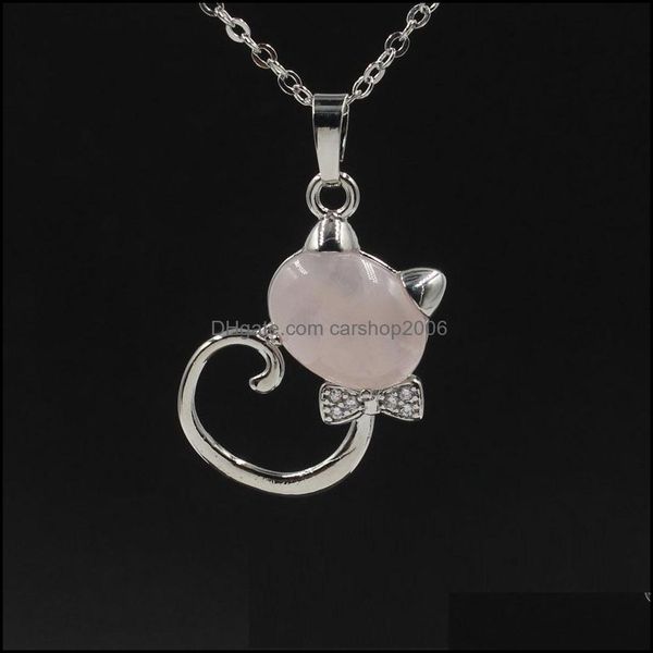 pendant necklaces new lovely cat round stones turquoise pink quartz charms necklace for women men gift accessories drop dhseller2010 dhc8y, Silver
pendant necklaces new lovely cat round stones turquoise pink quartz charms necklace for women men gift accessories drop dhseller2010 dhc8y, Silver