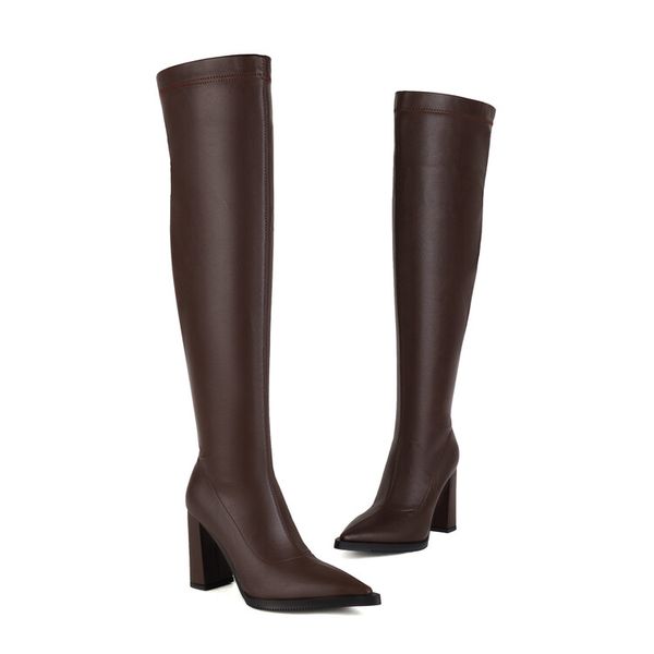 2022 women's boots autumn and winter new fashion super dynamic leather thick high-heeled pointed toe over-the-knee boots 43 yards, Black
2022 women's boots autumn and winter new fashion super dynamic leather thick high-heeled pointed toe over-the-knee boots 43 yards, Black