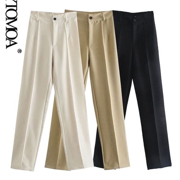 kpytomoa women chic fashion front darts office wear solid straight pants vintage high waist zipper fly female trousers mujer 220325, Black;white
kpytomoa women chic fashion front darts office wear solid straight pants vintage high waist zipper fly female trousers mujer 220325, Black;white