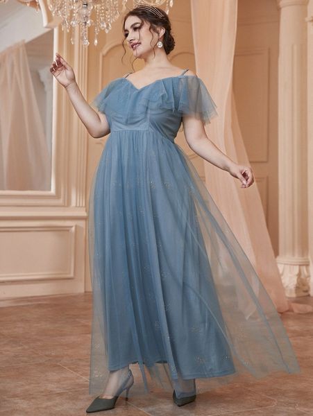 plus cold shoulder mesh formal dress t97u#, Black
plus cold shoulder mesh formal dress t97u#, Black