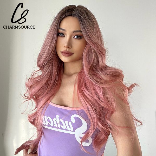 ombre brown to pink dark roots synthetic wigs long natural wavy wig middle part hair for women cosplay party use fiber hairfactory direct, Black
ombre brown to pink dark roots synthetic wigs long natural wavy wig middle part hair for women cosplay party use fiber hairfactory direct, Black