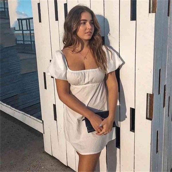 vintage women white summer dress lantern sleeve beach chic high fashion elastic short mini a line vestidos 210427, Black;brown
vintage women white summer dress lantern sleeve beach chic high fashion elastic short mini a line vestidos 210427, Black;brown