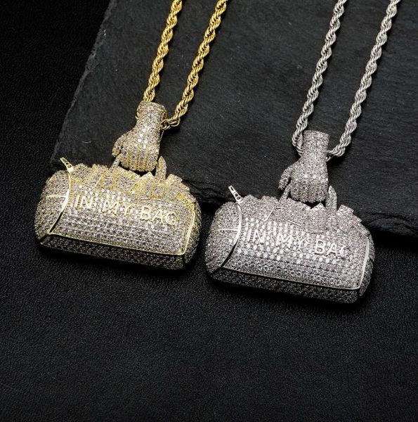 hip hop 3a+ cz stone paved bling iced out in my bag purse pendants necklace for men rapper jewelry gift, Silver
hip hop 3a+ cz stone paved bling iced out in my bag purse pendants necklace for men rapper jewelry gift, Silver