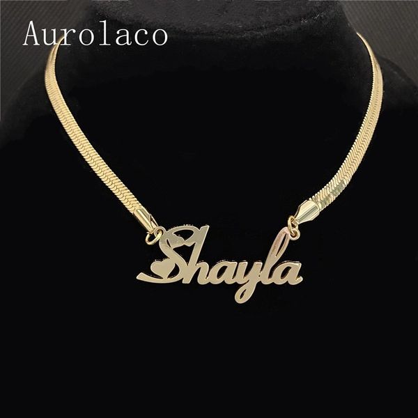 aurolaco custom name necklace snake chain stainless steel choker for women birthday jewelry gift 220722, Silver
aurolaco custom name necklace snake chain stainless steel choker for women birthday jewelry gift 220722, Silver