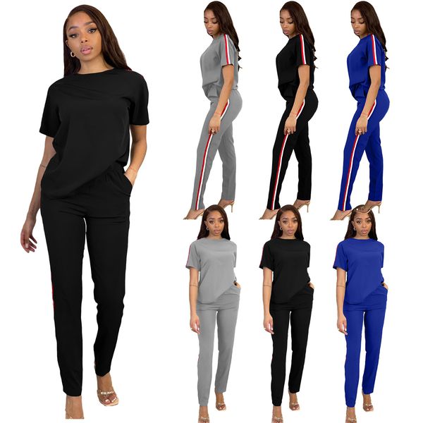 summer side stripe tracksuits for women solid color short sleeve tshirt and casual sports pants 2 piece sets jp1061, Gray
summer side stripe tracksuits for women solid color short sleeve tshirt and casual sports pants 2 piece sets jp1061, Gray