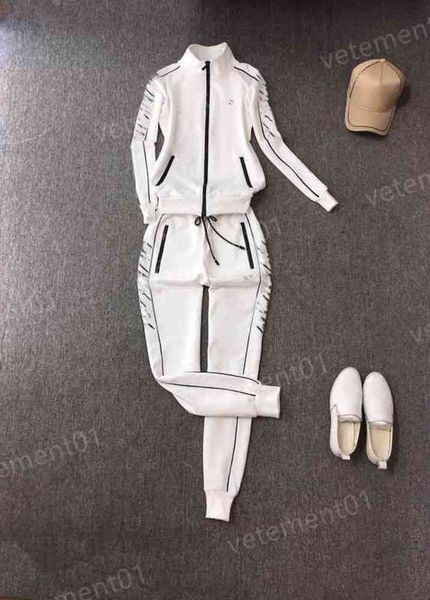 womens two piece pants fashion brand white suit zip cardigan jacket with casual pants 2 piece sets luxury designer tracksuits 0912
womens two piece pants fashion brand white suit zip cardigan jacket with casual pants 2 piece sets luxury designer tracksuits 0912