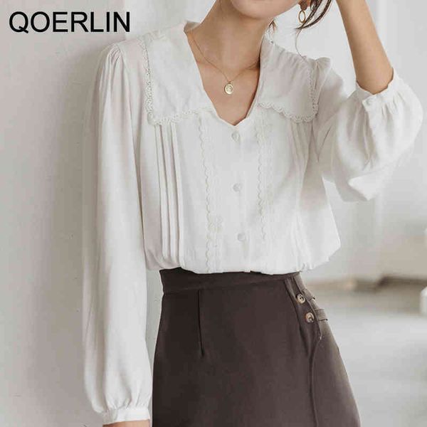 qoerlin womens blouses solid white chiffon blouse office shirt blusas mujer de moda long sleeve women shirts clothes 210412
qoerlin womens blouses solid white chiffon blouse office shirt blusas mujer de moda long sleeve women shirts clothes 210412