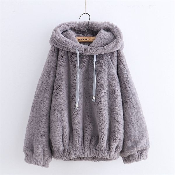 harajuku kawaii plush hoodie soft winter pullover women sweatshirt with bear ears cute solid outerwear hoodies sweatshirts 201203, Black
harajuku kawaii plush hoodie soft winter pullover women sweatshirt with bear ears cute solid outerwear hoodies sweatshirts 201203, Black