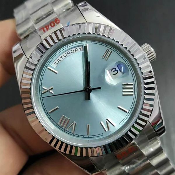 st9 steel news men watches baby blue dial new day date daydate automatic mechanics 41mm sapphire glass stainless 238239 118239 men327e, Slivery;brown
st9 steel news men watches baby blue dial new day date daydate automatic mechanics 41mm sapphire glass stainless 238239 118239 men327e, Slivery;brown