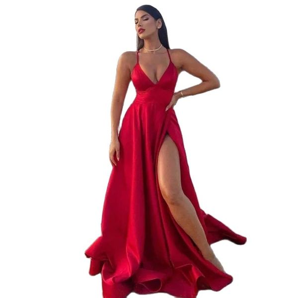 2022 custom color a line cocktail prom dresses long side slit v neck backless evening gowns formal party, Black
2022 custom color a line cocktail prom dresses long side slit v neck backless evening gowns formal party, Black