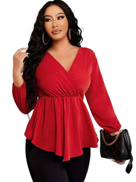 sxy tie back surplice front peplum c3ra#, White 
sxy tie back surplice front peplum c3ra#, White