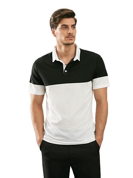 men two tone polo shirt j4kr#, White;black