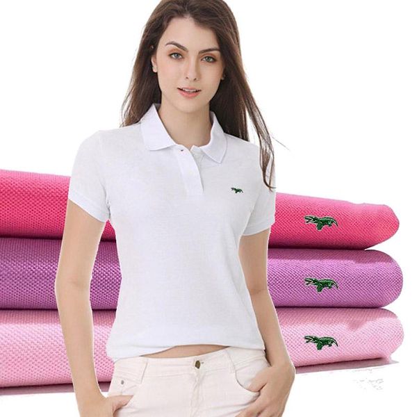women's polos -embroidery summer womens shirts cotton casual short sleeve femmes fashion slim, White
women's polos -embroidery summer womens shirts cotton casual short sleeve femmes fashion slim, White