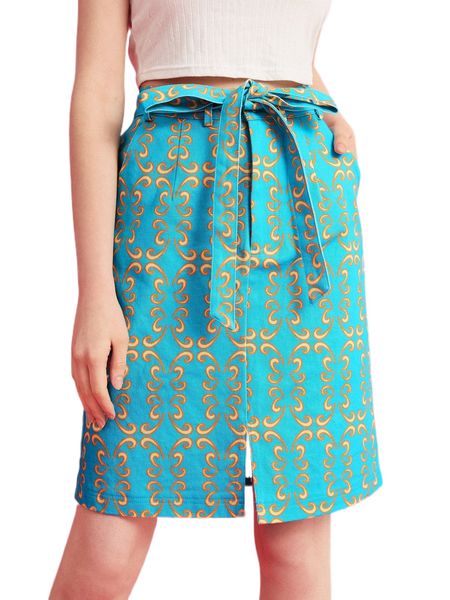 x royal icing baroque print split hem belt skirt a8qi#, Black
x royal icing baroque print split hem belt skirt a8qi#, Black