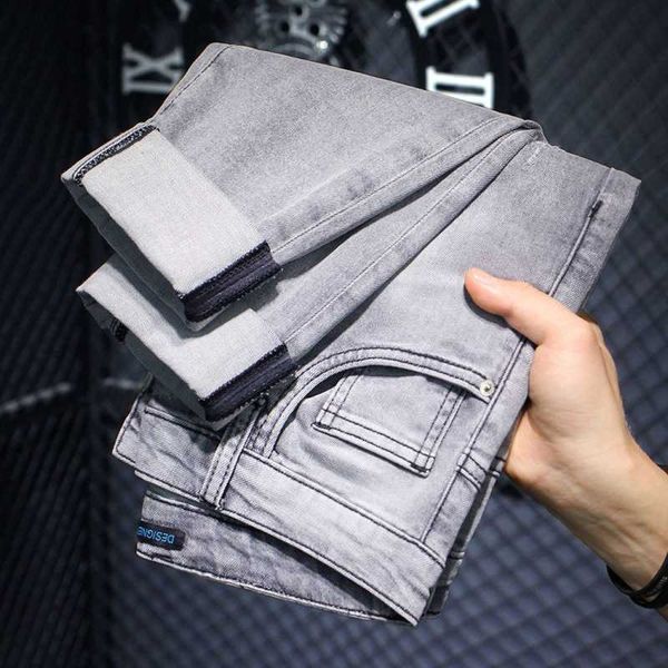 trendy grey white perforated jeans men's slim fit small feet elastic summer thin korean fashion high-end capris, Blue
trendy grey white perforated jeans men's slim fit small feet elastic summer thin korean fashion high-end capris, Blue