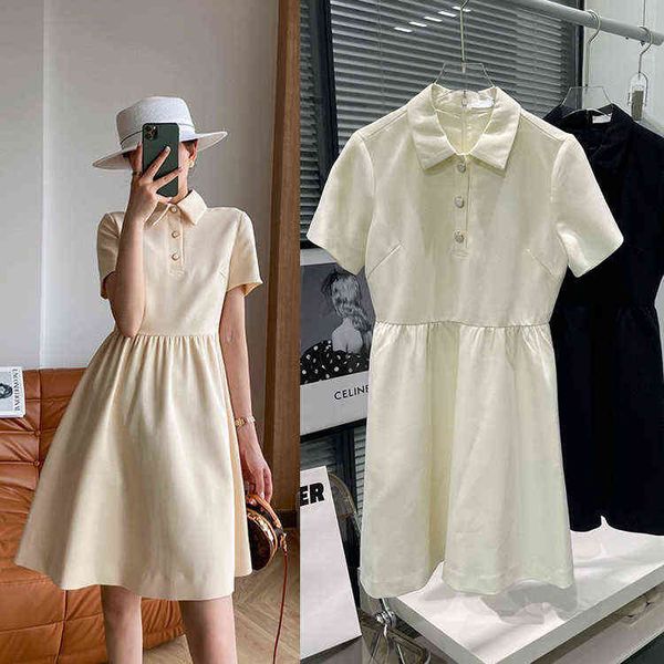 spring summer french button polo neck waist design shows temperament sweet celebrity style short sleeved dress, Black;gray
spring summer french button polo neck waist design shows temperament sweet celebrity style short sleeved dress, Black;gray
