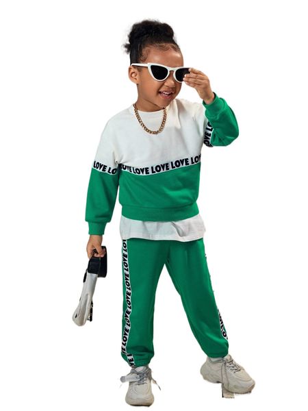 toddler girls letter tape panel sweatshirt & sweatpants h4nt#, Black;white 
toddler girls letter tape panel sweatshirt & sweatpants h4nt#, Black;white