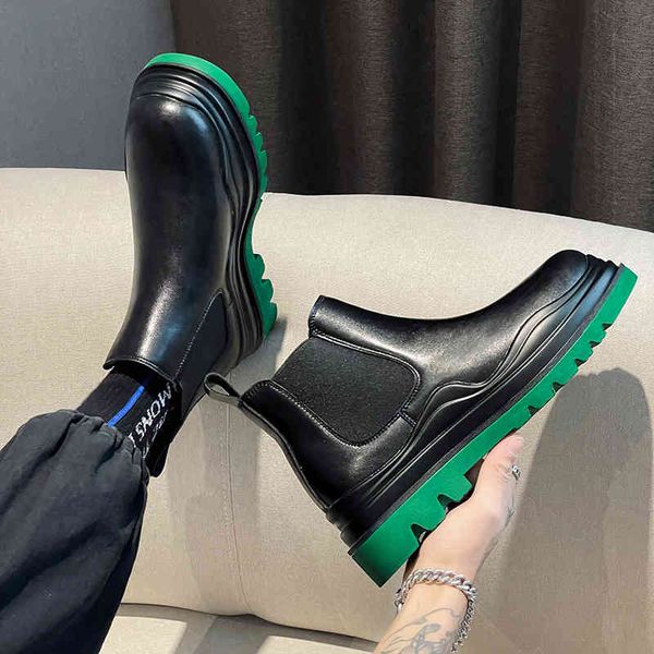 chelsea boots men's shoes winter high british green martin boots men's plush warm cotton chimney leather, Black
chelsea boots men's shoes winter high british green martin boots men's plush warm cotton chimney leather, Black