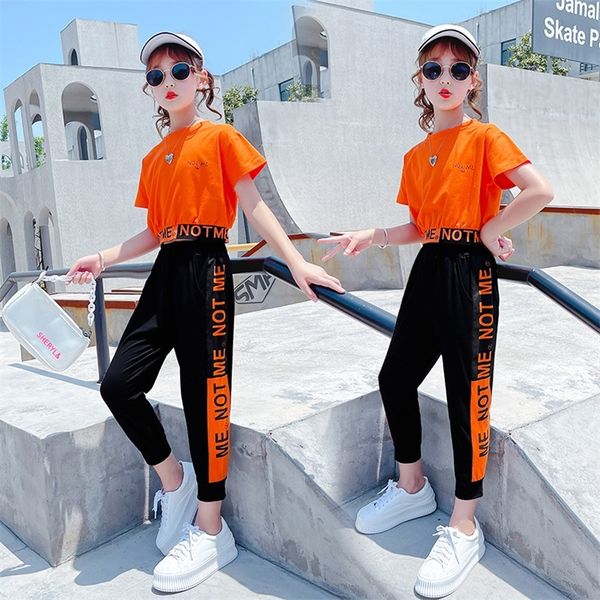 girls casual suit summer kids sports short sleeve streetwear children high waist two piece set 220620, White
girls casual suit summer kids sports short sleeve streetwear children high waist two piece set 220620, White