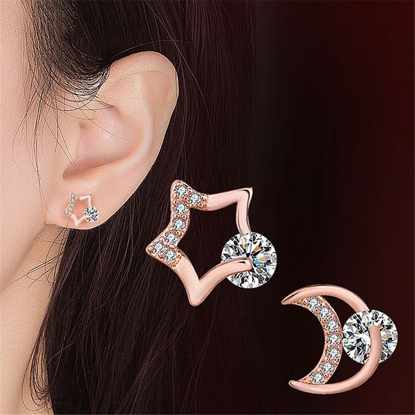 fashion cubic zircon creativity women silver earrings geometric star moon stud earrings for women man jewelry, Golden;silver
fashion cubic zircon creativity women silver earrings geometric star moon stud earrings for women man jewelry, Golden;silver