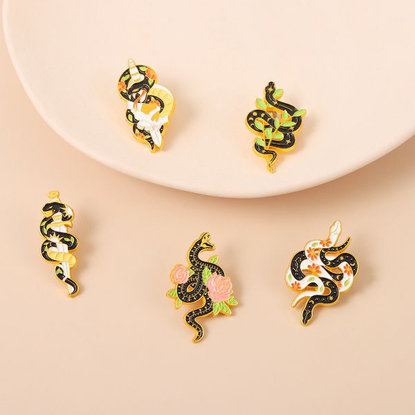 new jewelry alloy animal brooch cartoon black and white flower snake personality shape enamel badge female student pendant, Gray
new jewelry alloy animal brooch cartoon black and white flower snake personality shape enamel badge female student pendant, Gray