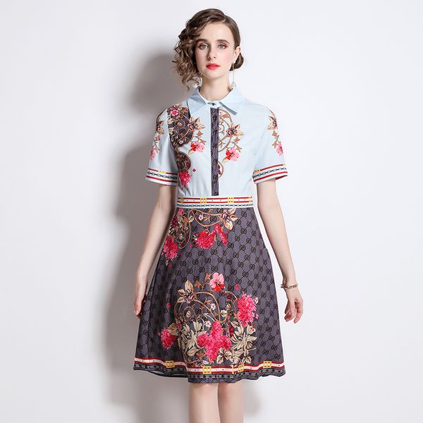 summer print button shirt dress short sleeve woman designer vintage turn-down collar runway slim a-line party floral dresses 2022 fashion wo, Black;gray
summer print button shirt dress short sleeve woman designer vintage turn-down collar runway slim a-line party floral dresses 2022 fashion wo, Black;gray