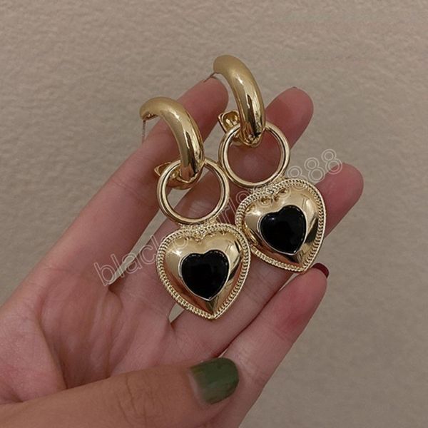 trendy jewelry black heart earrings design golden circle love dangle earrings for women party gifts, Silver
trendy jewelry black heart earrings design golden circle love dangle earrings for women party gifts, Silver