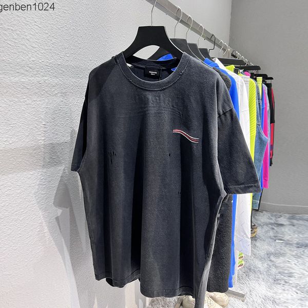 blencige women and men loose t-shirt spring summer high version b cola embroidery tide brand broken hole old washing same, White
blencige women and men loose t-shirt spring summer high version b cola embroidery tide brand broken hole old washing same, White