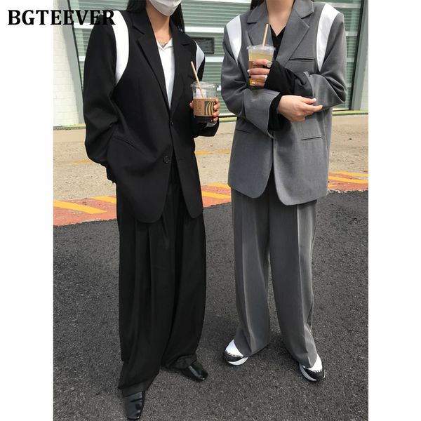 fashion patchwork ladies 2 pieces blazer set single-breasted jacket & wide leg pants 2021 autumn women trousers suits, White
fashion patchwork ladies 2 pieces blazer set single-breasted jacket & wide leg pants 2021 autumn women trousers suits, White