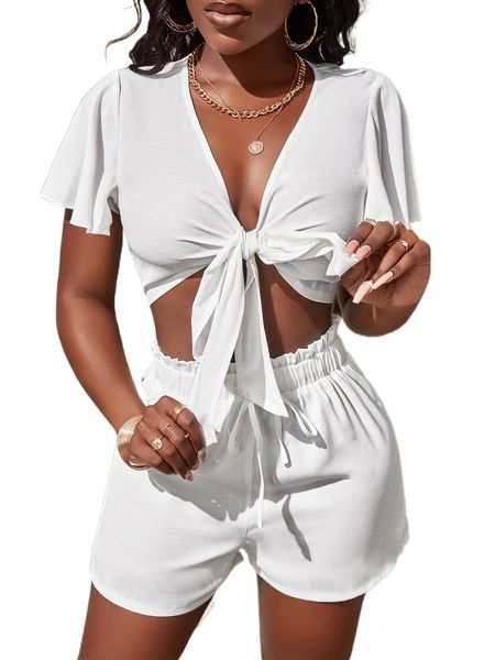 sxy tie front butterfly sleeve blouse a2nt#, White
sxy tie front butterfly sleeve blouse a2nt#, White