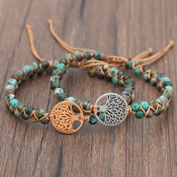 bohemian vintage hand woven double layer african turquoise twine bracelet creative tree of life yoga bracelet for women, Black
bohemian vintage hand woven double layer african turquoise twine bracelet creative tree of life yoga bracelet for women, Black