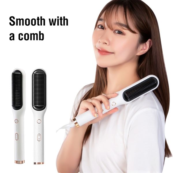 hair straightener comb straightener dryer and straightening brush iron beard electric comb 220602, Black
hair straightener comb straightener dryer and straightening brush iron beard electric comb 220602, Black
