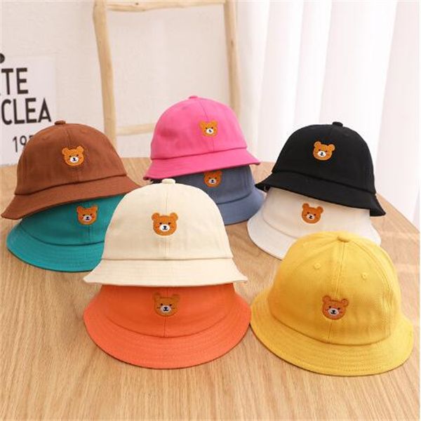 new baby bucket hat cartoon cute bear embroidery sun hats soft cotton outdoor children fisherman panama cap s65, Yellow
new baby bucket hat cartoon cute bear embroidery sun hats soft cotton outdoor children fisherman panama cap s65, Yellow