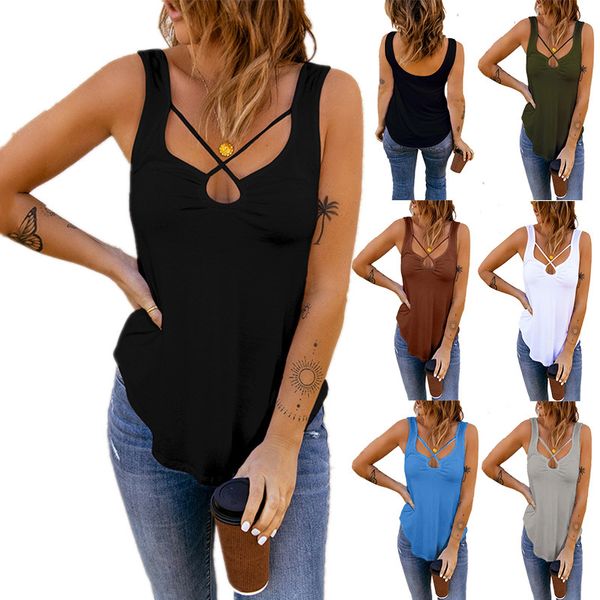 women's tanks & camis 2022 spring and summer new european american clothing cross solid color camisole top, White
women's tanks & camis 2022 spring and summer new european american clothing cross solid color camisole top, White