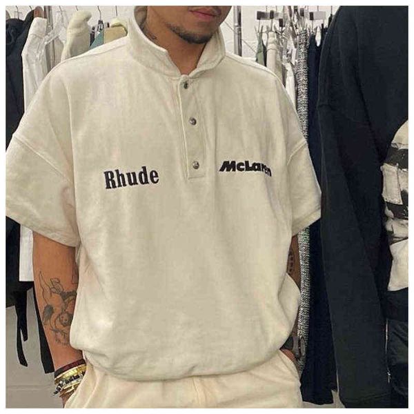 shirt designer t casual fashion rhude x mclaren letter embroidered lapel pullover pearl ground cotton men's short sleeve t-shirt, White;black
shirt designer t casual fashion rhude x mclaren letter embroidered lapel pullover pearl ground cotton men's short sleeve t-shirt, White;black