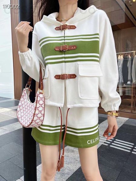 two piece dress designer ce family 22 spring and summer new letter print stripe hooded jacket elastic waist shorts suit women e6z5, White
two piece dress designer ce family 22 spring and summer new letter print stripe hooded jacket elastic waist shorts suit women e6z5, White