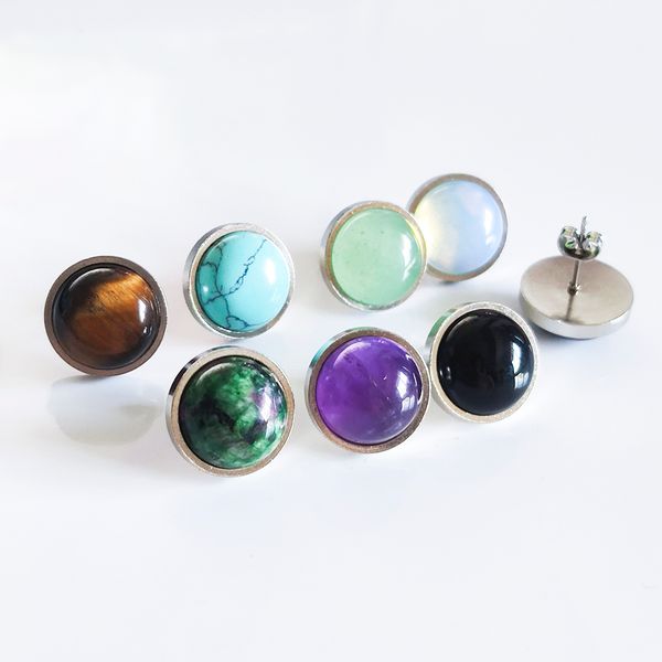 8mm 10mm 12mm natural stone stainless steel ear stud tiger eye opal amethyst rose quartz earrings for women girl jewelry, Golden;silver
8mm 10mm 12mm natural stone stainless steel ear stud tiger eye opal amethyst rose quartz earrings for women girl jewelry, Golden;silver