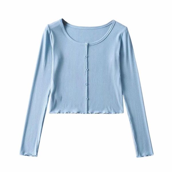 women's t-shirt casual knitted button crop tshirt women summer o neck long sleeve slim stretch t shirts skinny short tee clo, White
women's t-shirt casual knitted button crop tshirt women summer o neck long sleeve slim stretch t shirts skinny short tee clo, White
