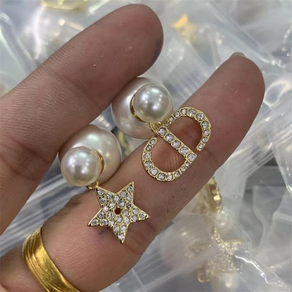 full diamond star letter pearl asymmetric earrings female advanced sense earrings, Golden
full diamond star letter pearl asymmetric earrings female advanced sense earrings, Golden