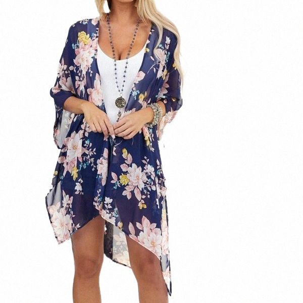 women's blouses & shirts women chiffon floral printed half sleeve shawl loose kimono beach cardigan bikini cover up wrap beachwear outd, White
women's blouses & shirts women chiffon floral printed half sleeve shawl loose kimono beach cardigan bikini cover up wrap beachwear outd, White