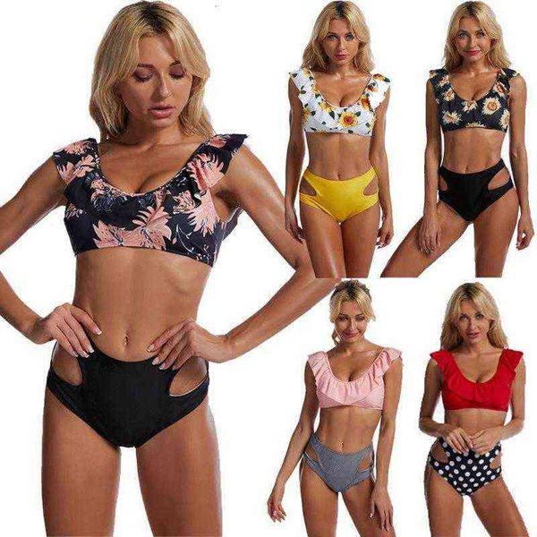 set designer women' swimwear bikini 2022 swimsuit split high waist double shoulder ruffle swimsuit bikini, Red;black
set designer women' swimwear bikini 2022 swimsuit split high waist double shoulder ruffle swimsuit bikini, Red;black