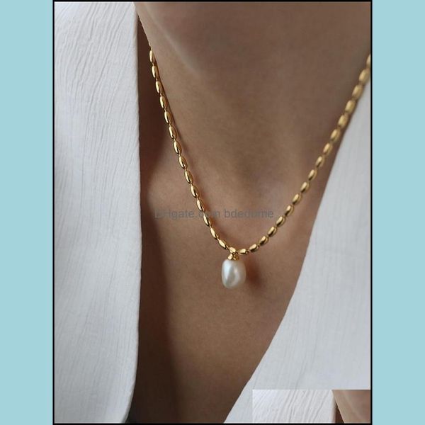 chains titanium with 18k gold beads chian real pearl choker necklace designer t show runway gown rare ins japan korean bdedome dhjzf, Silver
chains titanium with 18k gold beads chian real pearl choker necklace designer t show runway gown rare ins japan korean bdedome dhjzf, Silver