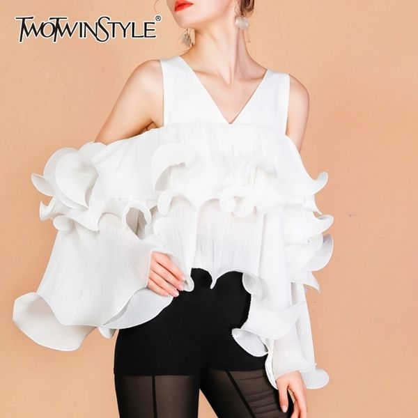 elegant patchwork ruffle blouse for women v neck long sleeve off shoulder casual white shirt female fashion 210423
elegant patchwork ruffle blouse for women v neck long sleeve off shoulder casual white shirt female fashion 210423