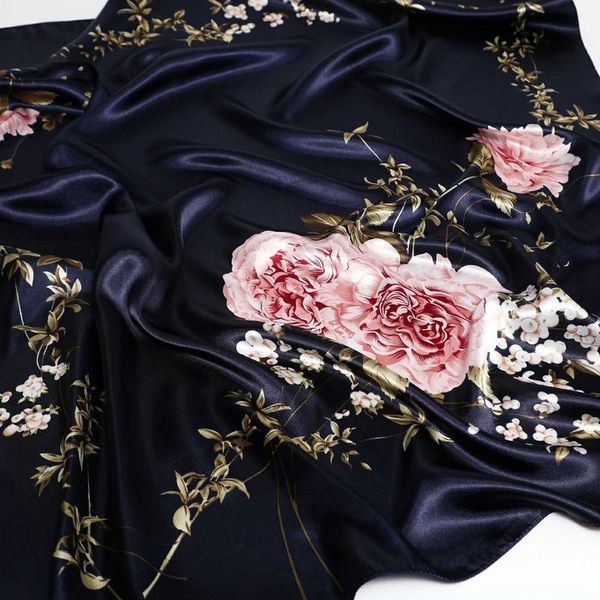 90 90cm square shawls and wraps floral print neck scarf for women silk satin scarfs ladies bandana head scarves female 220630, Blue;gray
90 90cm square shawls and wraps floral print neck scarf for women silk satin scarfs ladies bandana head scarves female 220630, Blue;gray