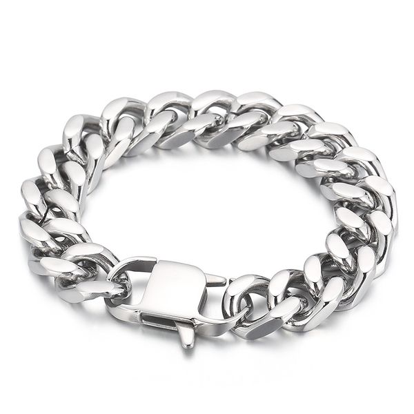 14mm 8.26 inch polished stainless steel cuban curb link chain bracelet for mens boys jewelry, Black
14mm 8.26 inch polished stainless steel cuban curb link chain bracelet for mens boys jewelry, Black