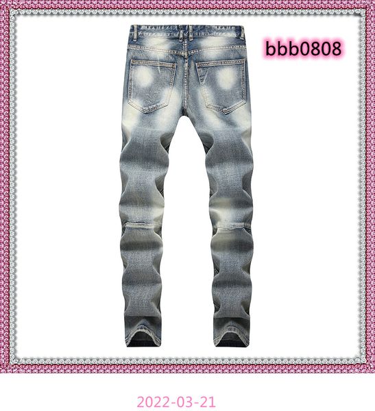 men's jeans fashionable knee hole straight denim men brand motorcycle cotton pants elastic destruction tear design pant, Blue
men's jeans fashionable knee hole straight denim men brand motorcycle cotton pants elastic destruction tear design pant, Blue